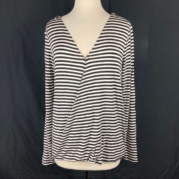 Michael by Michael Kors womens striped criss cross blouse - Picture 1 of 10